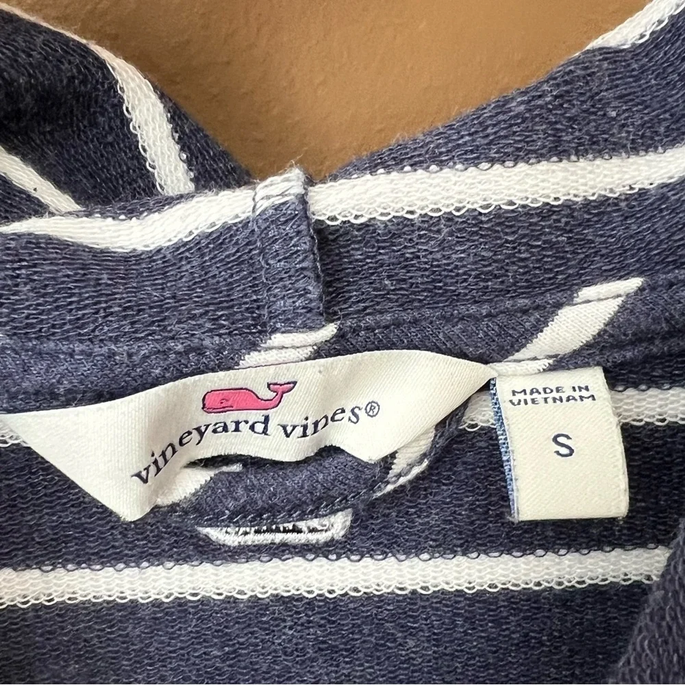 Vineyard Vines Relaxed Hoodie Shep Shirt Navy & White Striped Hoodie Size S - Picture 3 of 6